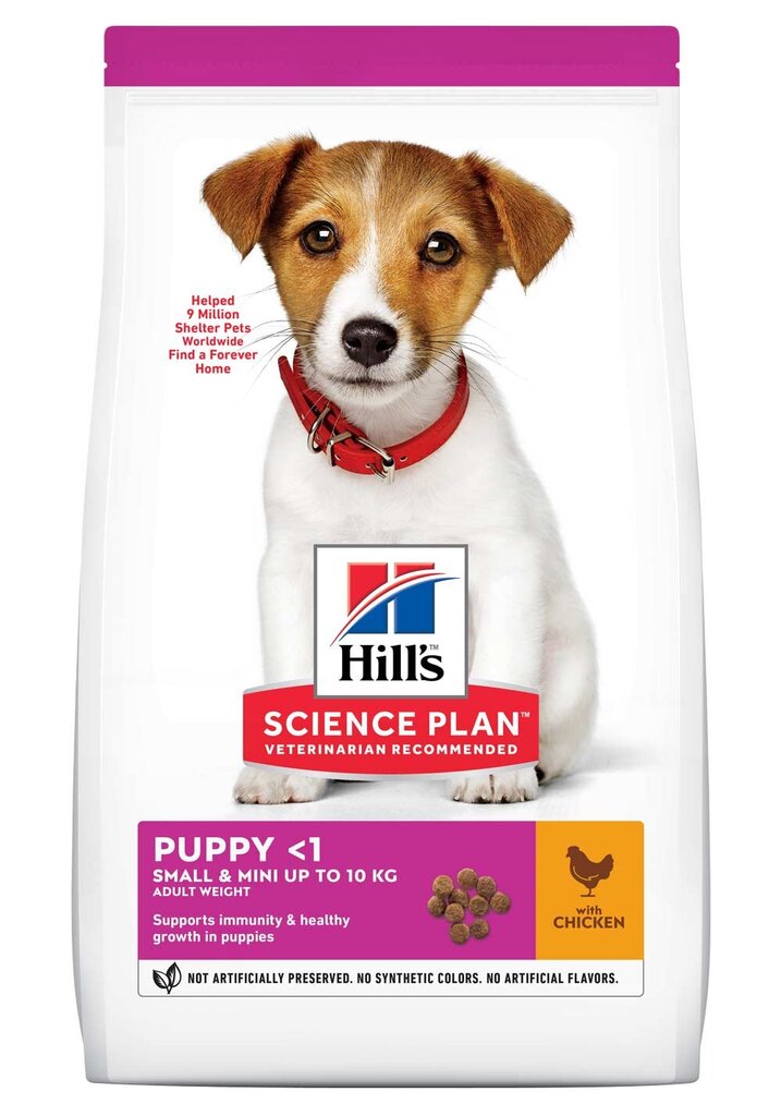 Hill's Science Plan Puppy Small&Mini ėdalas šuniukams su vištiena 0,3 kg цена и информация | Sausas maistas šunims | pigu.lt