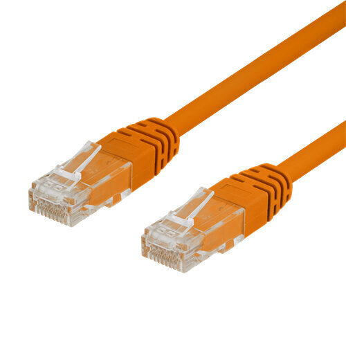 Deltaco TP-603-OR, RJ45, 0.3 m kaina ir informacija | Kabeliai ir laidai | pigu.lt