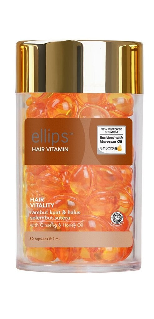 Tepami vitaminai plaukų gyvybingumui Ellips "Hair Vitality", 50 x 1 ml kaina ir informacija | Priemonės plaukų stiprinimui | pigu.lt