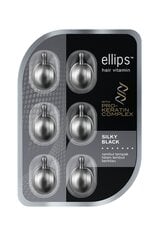 ELLIPS Silky Black Pro Keratin витамины для темных волос с кератином, капсулы 1 мл x N6 цена и информация | Средства для укрепления волос | pigu.lt