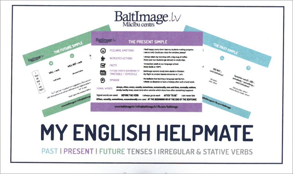 My english Helmate. Tenses, angļu valodas špikeru komplekts kaina ir informacija | Enciklopedijos ir žinynai | pigu.lt