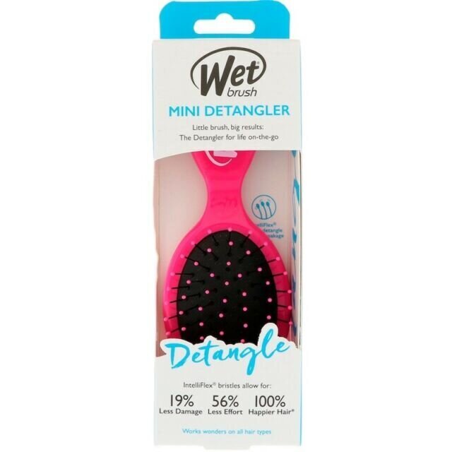 Plaukų šepetys Wet Brush Mini Detangler, Pink kaina ir informacija | Šepečiai, šukos, žirklės | pigu.lt