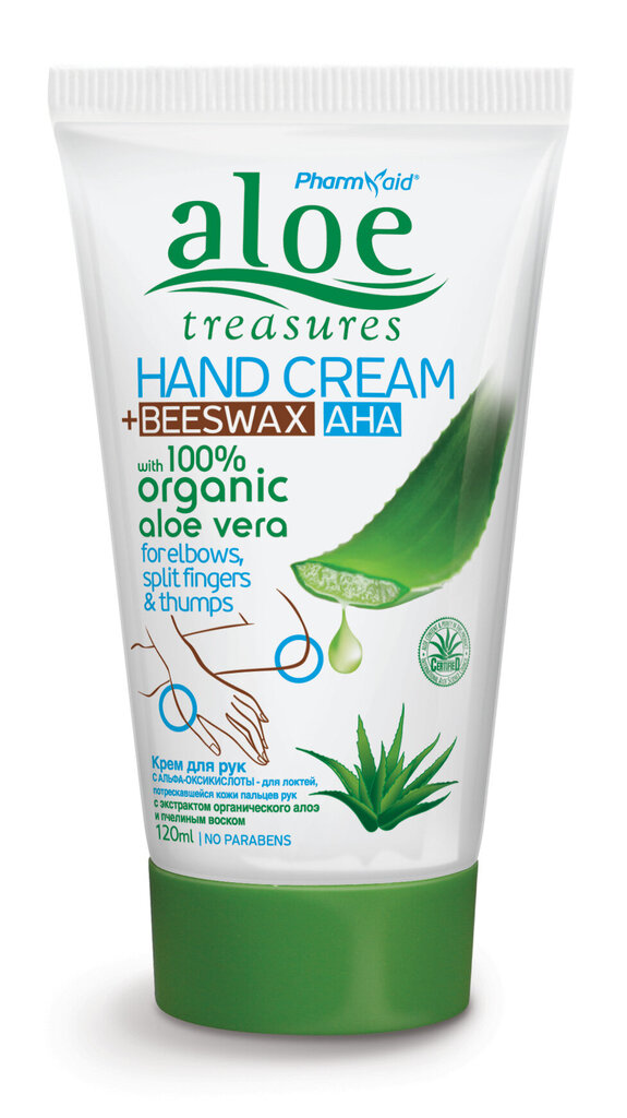 Drėkinamasis rankų kremas Aloe Treasures Hand Cream, su bičių vašku ir ANA rūgštimis, 120 ml kaina ir informacija | Kūno kremai, losjonai | pigu.lt