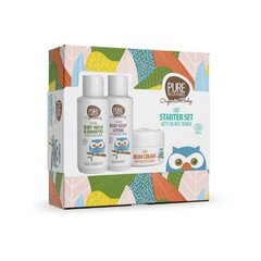 Rinkinys Pure Beginnings Baby Starter Gift: raminamasis balzamas + kūno ir plaukų prausiklis + kremas  цена и информация | Косметика для мам и детей | pigu.lt