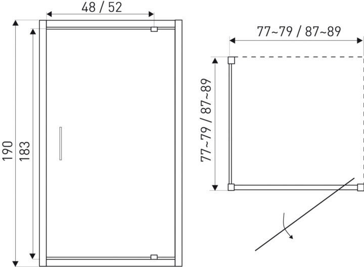 Kvadratinė dušo kabina Kerra Tomar 90 Slim, su padėklu, 90x90cm kaina ir informacija | Dušo kabinos | pigu.lt