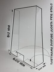 Защитная прозрачная перегородка цена и информация | Защитные стенки, дозаторы для антисептика | pigu.lt