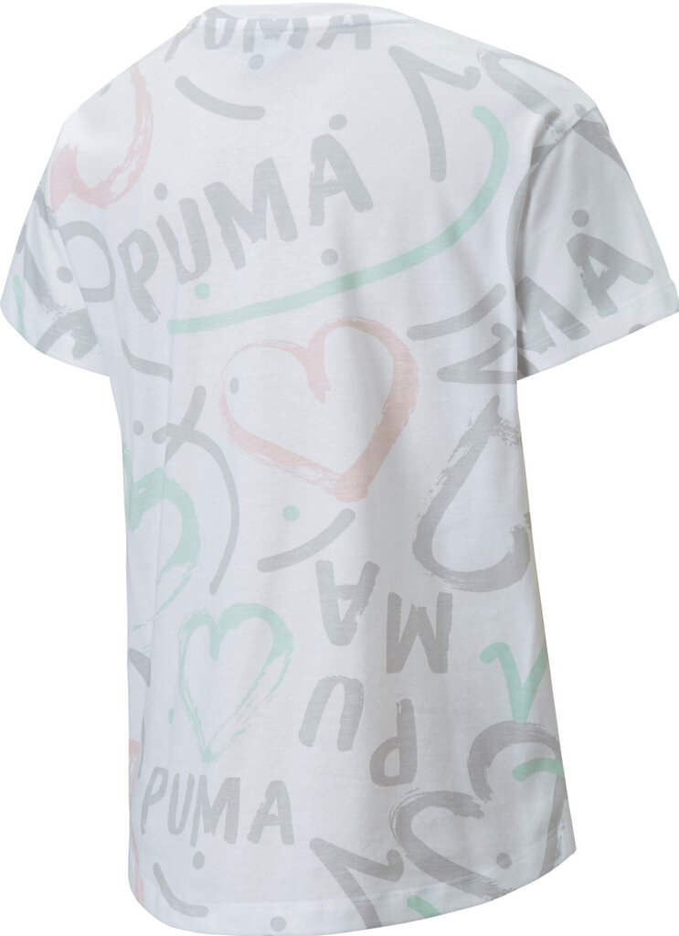 Puma Palaidinė Paaugliams Alpha Aop Tee G White kaina ir informacija | Marškinėliai mergaitėms | pigu.lt