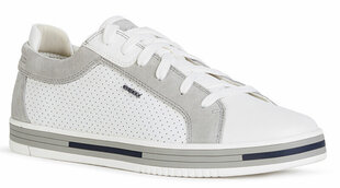 Geox мужские ботинки из белой кожи EOLO цена и информация | Кроссовки для мужчин | pigu.lt