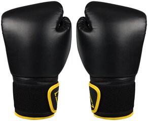 Боксерские перчатки Avento 14oz, черные/желтые цена и информация | Боевые искусства | pigu.lt