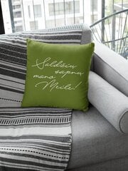 Dekoratyvinė pagalvė „Saldžių sapnų, mano meile“, žalia kaina ir informacija | Originalios pagalvės, užvalkalai | pigu.lt