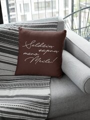 Dekoratyvinė pagalvė „Saldžių sapnų, mano meile“, ruda kaina ir informacija | Originalios pagalvės, užvalkalai | pigu.lt
