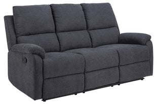Trivietė sofa reglaineris Sabia su poilsio mechanizmu, tamsiai pilka kaina ir informacija | Sofos | pigu.lt