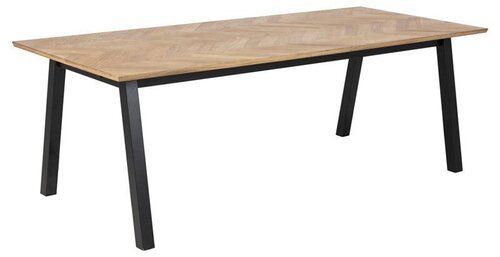Stalas Brighton 220 cm, rudas/juodas kaina ir informacija | Virtuvės ir valgomojo stalai, staliukai | pigu.lt