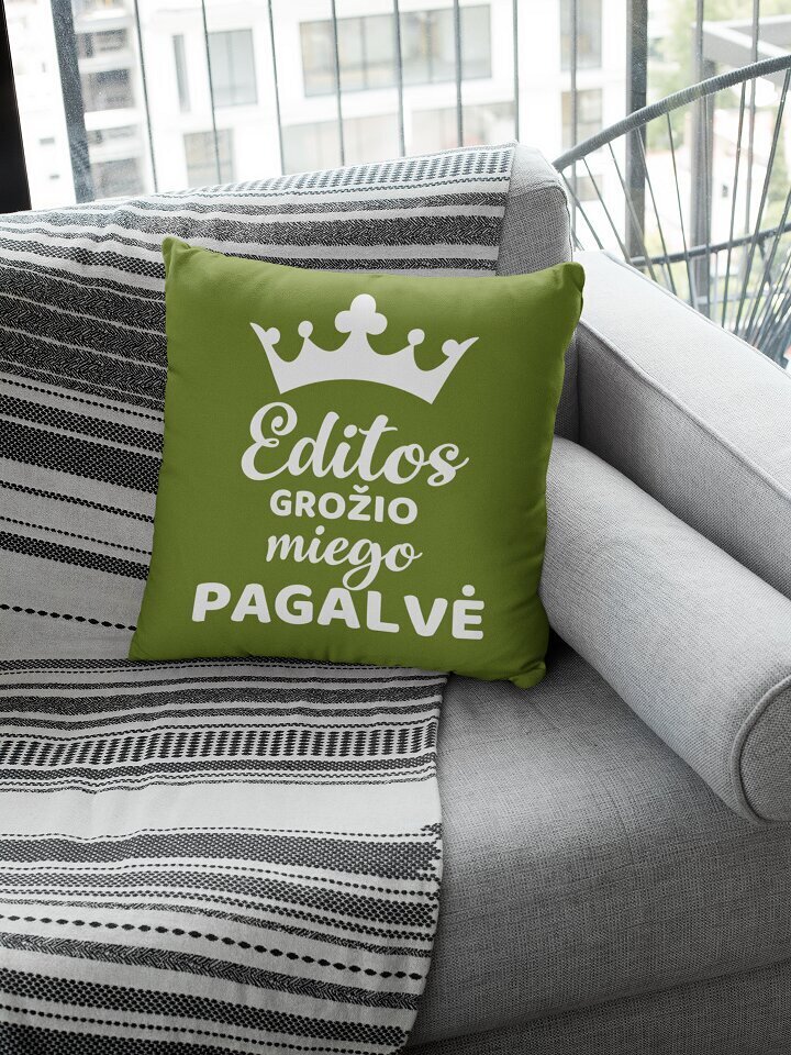 Dekoratyvinė pagalvė „Editos grožio miego“, žalia цена и информация | Originalios pagalvės, užvalkalai | pigu.lt