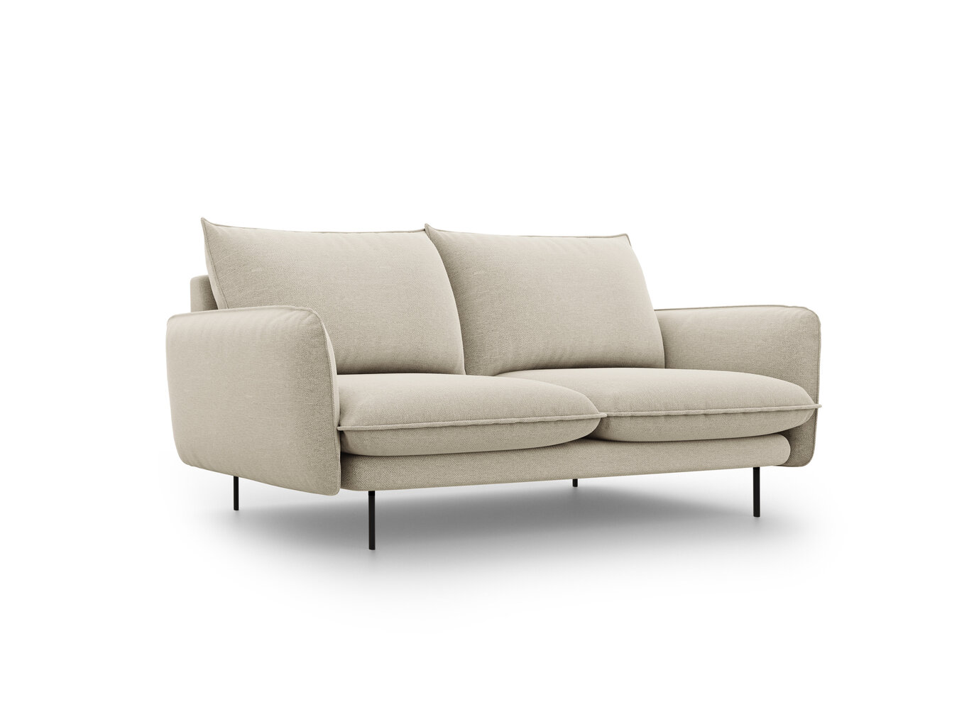 Sofa Cosmopolitan Design Vienna 2S, smėlios spalvos gobelenas kaina ir informacija | Sofos | pigu.lt