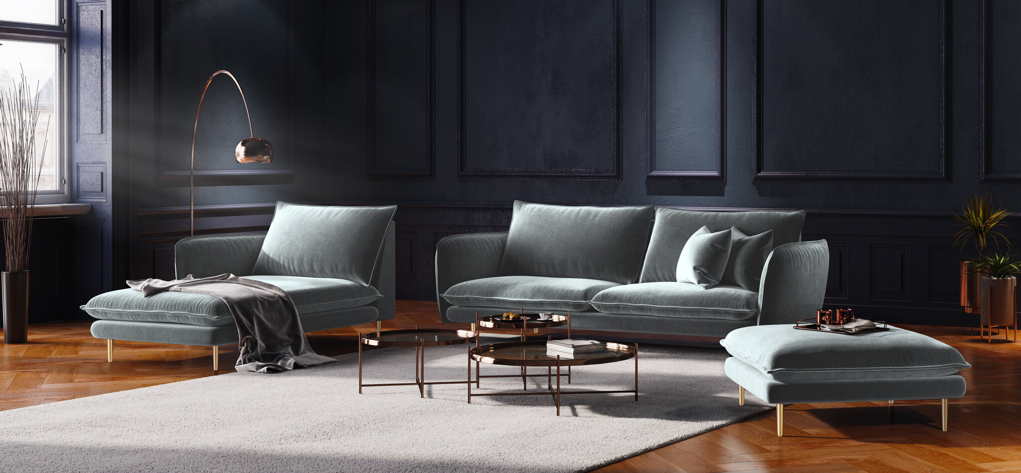 Sofa Cosmopolitan Design Florence 3S, šviesiai pilka kaina ir informacija | Sofos | pigu.lt