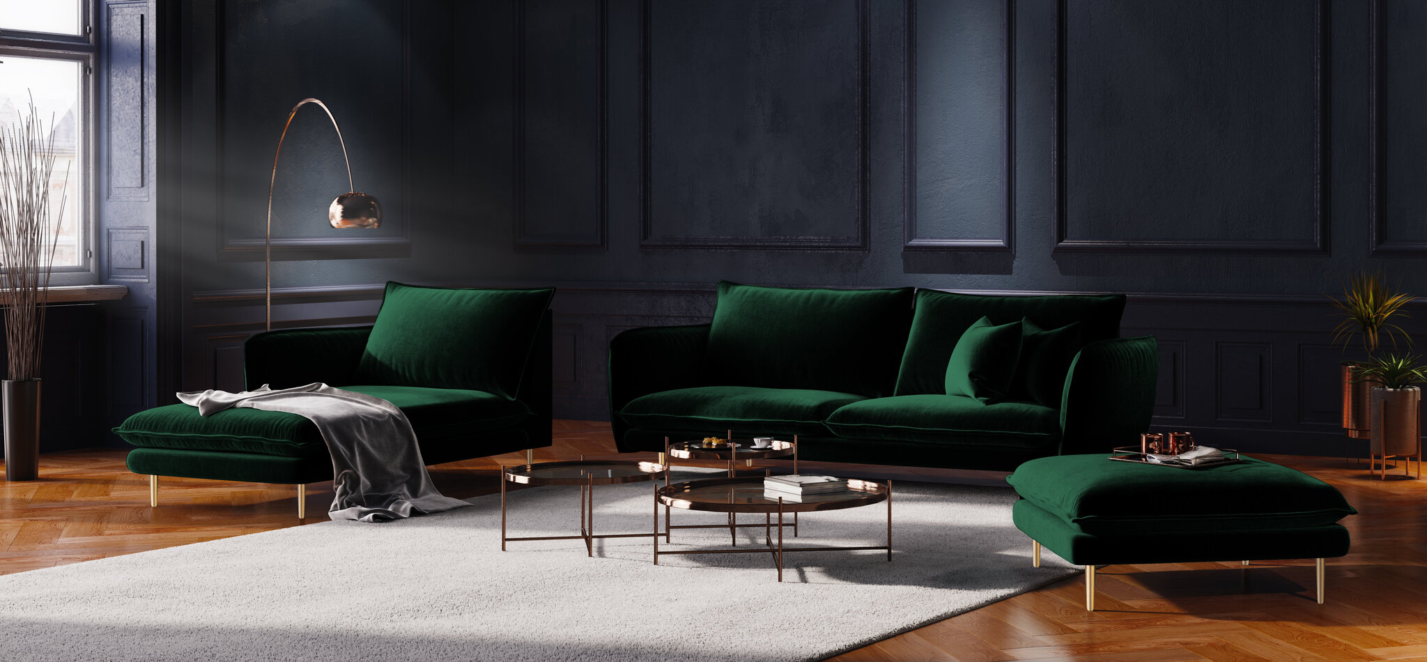 Sofa Cosmopolitan Design Florence 3S, žalia kaina ir informacija | Sofos | pigu.lt