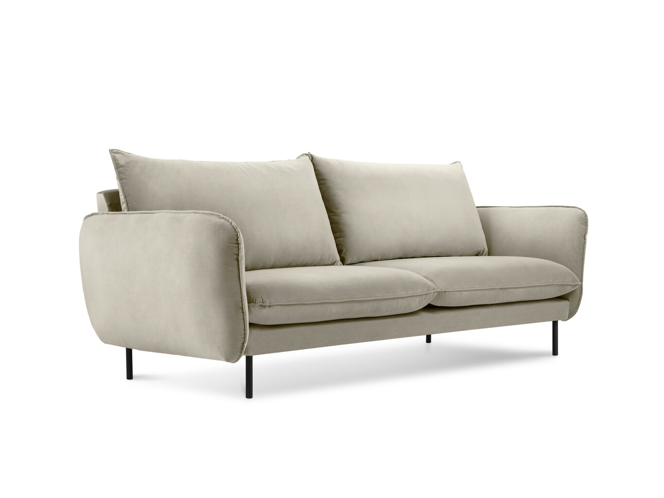 Sofa Cosmopolitan Design Vienna 2S, smėlio spalvos aksomas цена и информация | Sofos | pigu.lt