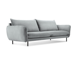 Sofa Cosmopolitan Design Vienna 3S, šviesiai pilkas aksomas kaina ir informacija | Sofos | pigu.lt