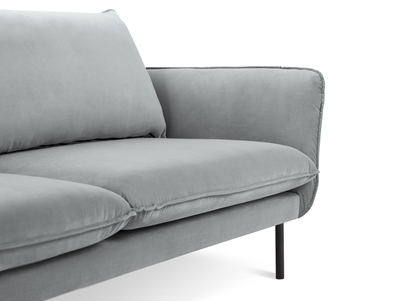 Sofa Cosmopolitan Design Vienna 4S, šviesiai pilkas aksomas kaina ir informacija | Sofos | pigu.lt