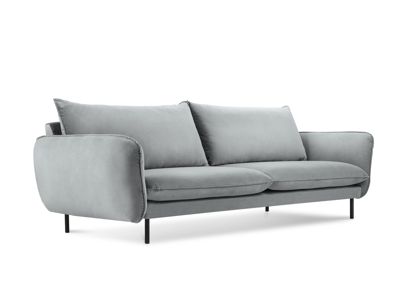 Sofa Cosmopolitan Design Vienna 4S, šviesiai pilkas aksomas kaina ir informacija | Sofos | pigu.lt