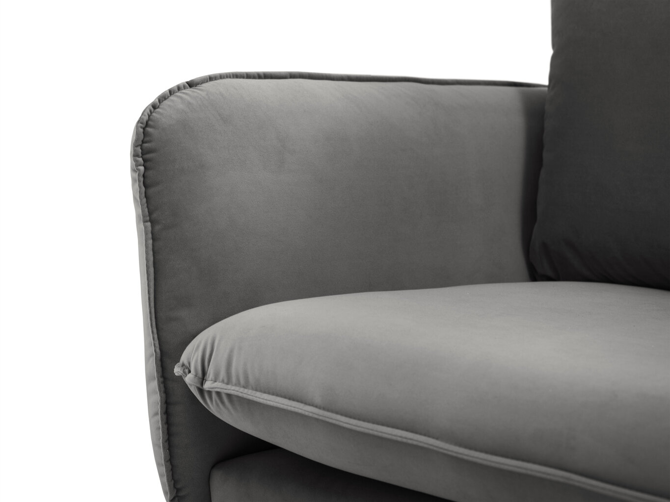 Sofa Cosmopolitan Design Vienna 4S, tamsiai pilkas aksomas kaina ir informacija | Sofos | pigu.lt