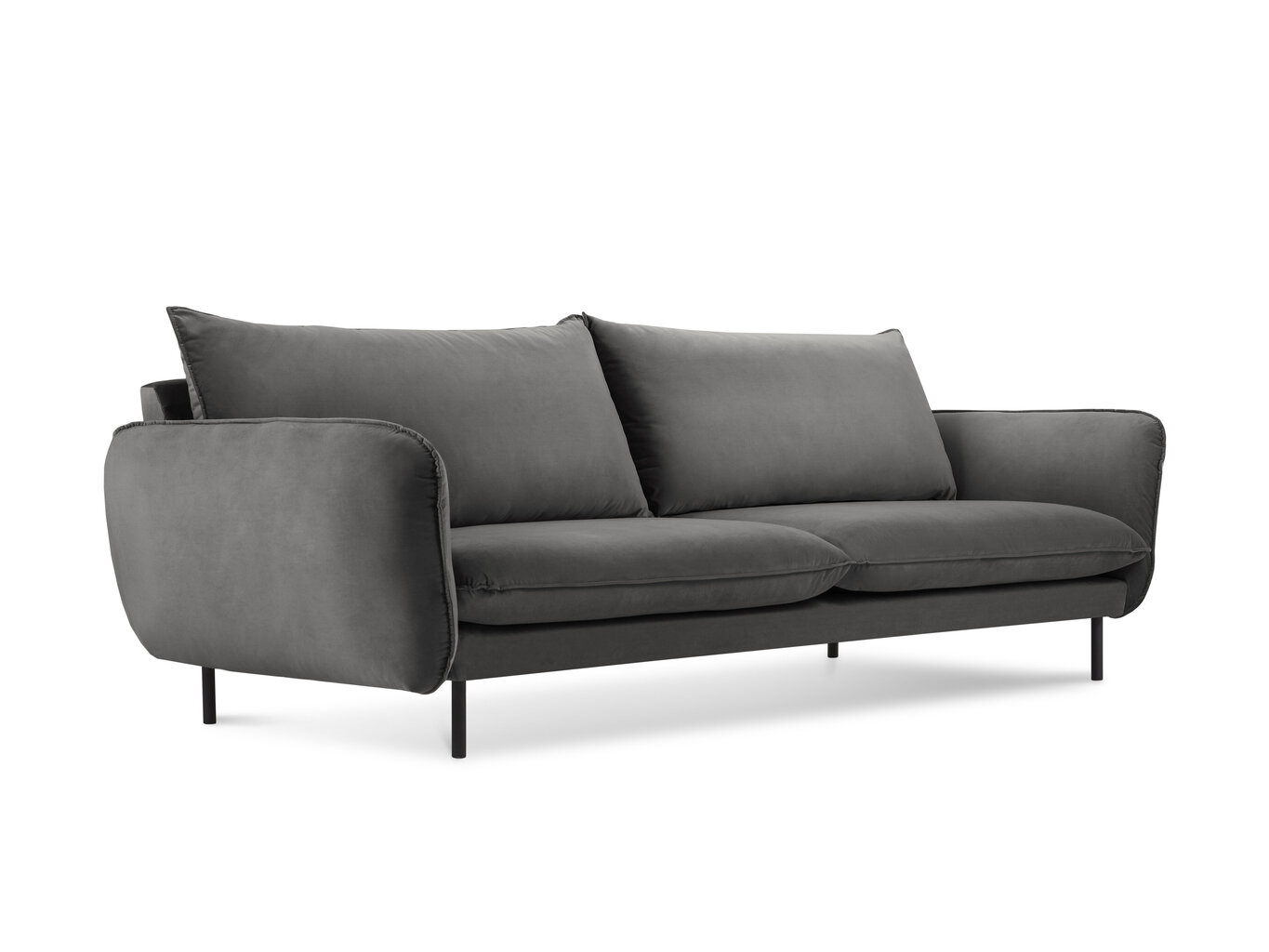 Sofa Cosmopolitan Design Vienna 4S, tamsiai pilkas aksomas kaina ir informacija | Sofos | pigu.lt