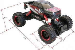 Nuotoliniu būdu valdomas visureigis Rock Crawler 4WD 1:14, juoda, raudona kaina ir informacija | Žaislai berniukams | pigu.lt