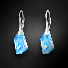 Sidabriniai auskarai moterims DiamondSky Hyperborea (Aquamarine Blue) su Swarovski kristalais kaina ir informacija | Auskarai | pigu.lt