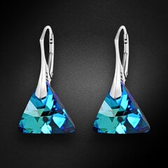 Серебряные серьги "Осирис (Bermuda Blue)" с кристаллами Swarovski™ цена и информация | Серьги | pigu.lt