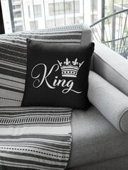 Dekoratyvinė pagalvė „King “, juoda kaina ir informacija | Originalios pagalvės, užvalkalai | pigu.lt