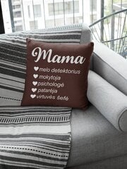 Dekoratyvinė pagalvė „Mama“, ruda kaina ir informacija | Originalios pagalvės, užvalkalai | pigu.lt
