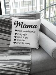 Dekoratyvinė pagalvė Mama, balta kaina ir informacija | Originalios pagalvės, užvalkalai | pigu.lt