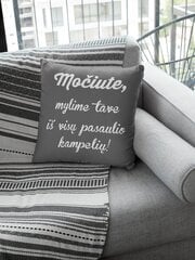 Dekoratyvinė pagalvė „Močiute, mylime tave“, pilka kaina ir informacija | Originalios pagalvės, užvalkalai | pigu.lt
