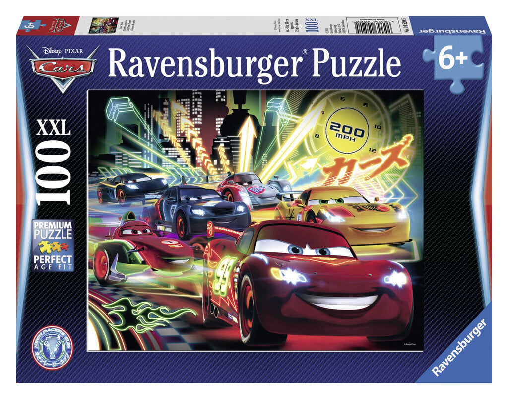 Dėlionė Ravensburger Žaibas Makvynas (Cars Neon), 100 d., 105205 kaina ir informacija | Dėlionės (puzzle) | pigu.lt