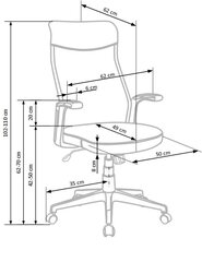 Biuro kėdė Halmar Arctic, pilka kaina ir informacija | Biuro kėdės | pigu.lt
