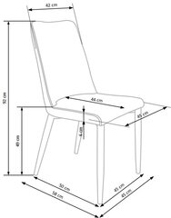2-jų kėdžių komplektas Halmar K368, pilkas kaina ir informacija | Virtuvės ir valgomojo kėdės | pigu.lt