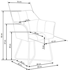 2-jų kėdžių komplektas Halmar K377, žalias kaina ir informacija | Virtuvės ir valgomojo kėdės | pigu.lt