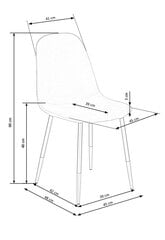 4-ių kėdžių komplektas Halmar K379, pilkas kaina ir informacija | Virtuvės ir valgomojo kėdės | pigu.lt
