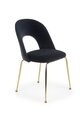 4-ių kėdžių komplektas Halmar K385, juodas/auksinės spalvos