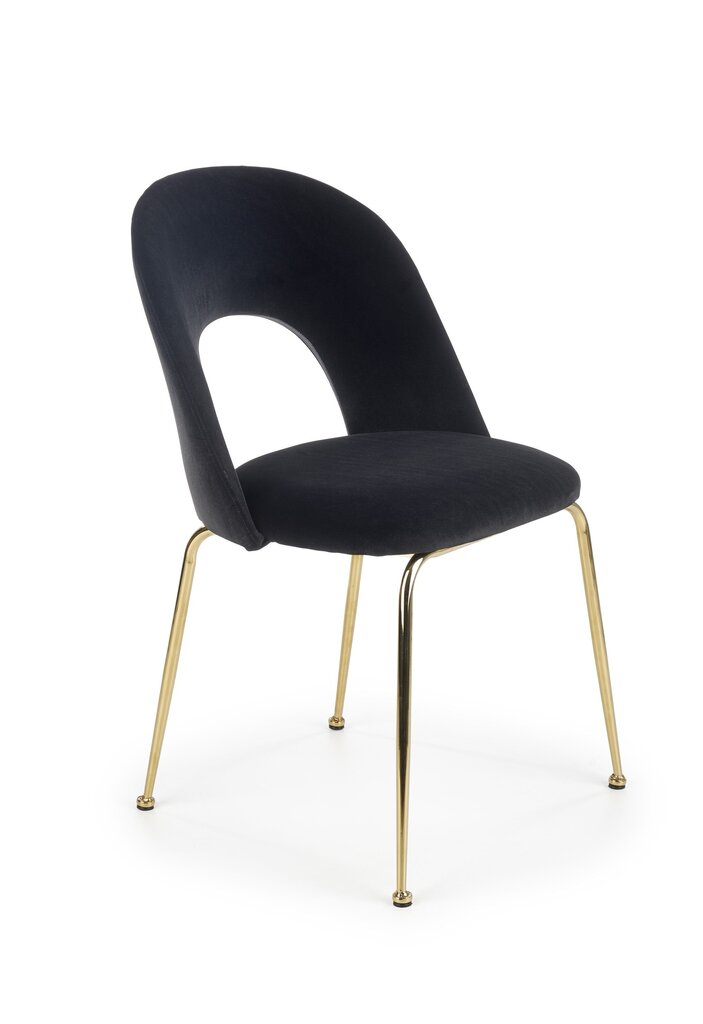 4-ių kėdžių komplektas Halmar K385, juodas/auksinės spalvos kaina ir informacija | Virtuvės ir valgomojo kėdės | pigu.lt