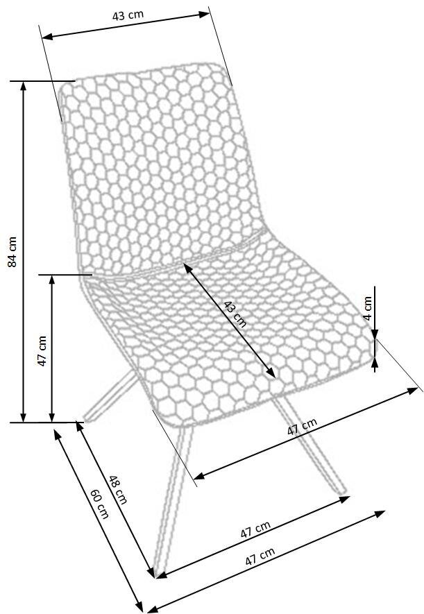 4-ių kėdžių komplektas Halmar K394, rudas kaina ir informacija | Virtuvės ir valgomojo kėdės | pigu.lt
