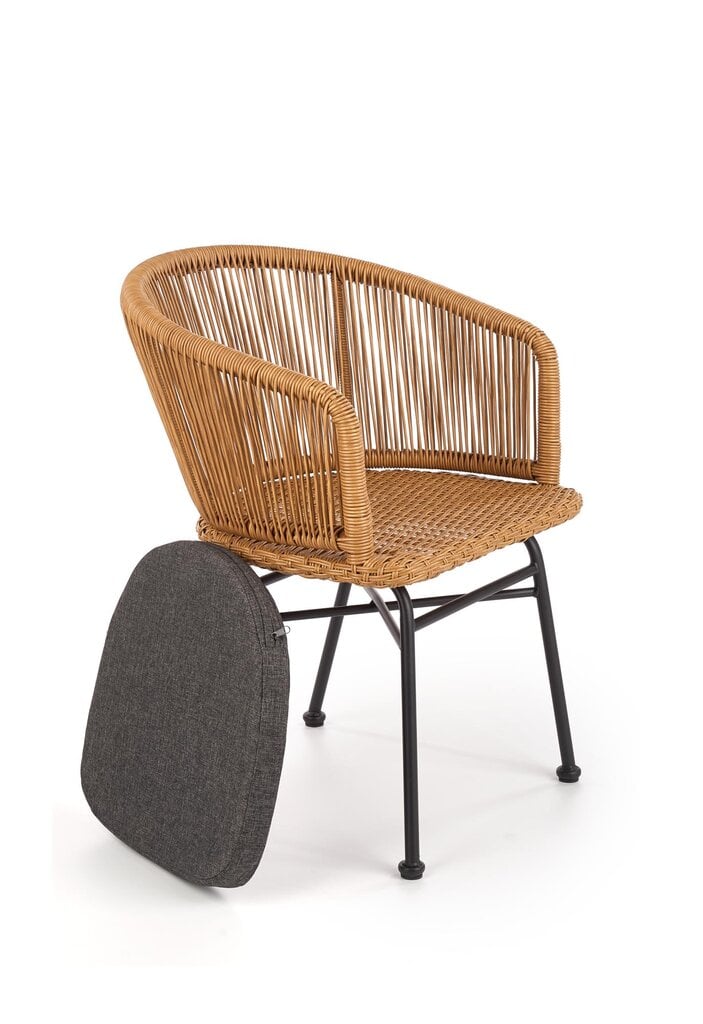 2-jų kėdžių komplektas Halmar K400, rudas kaina ir informacija | Lauko kėdės, foteliai, pufai | pigu.lt