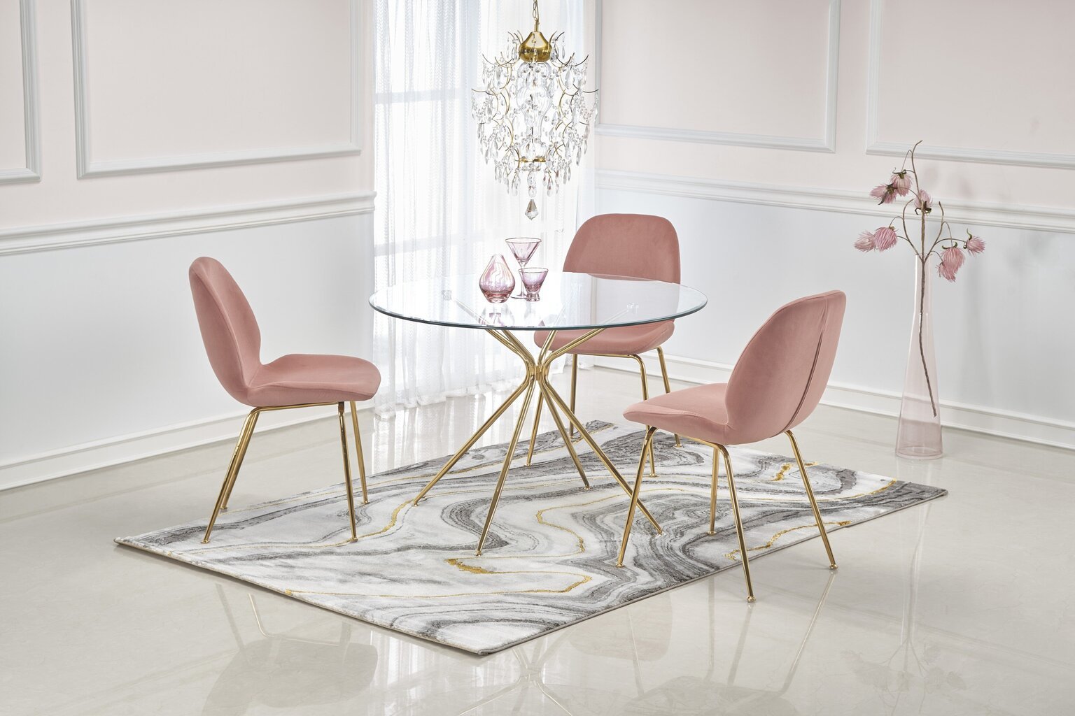 Valgomojo stalas Halmar Rondo, auksinės spalvos цена и информация | Virtuvės ir valgomojo stalai, staliukai | pigu.lt