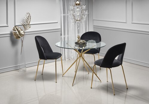 Valgomojo stalas Halmar Rondo, auksinės spalvos kaina ir informacija | Virtuvės ir valgomojo stalai, staliukai | pigu.lt