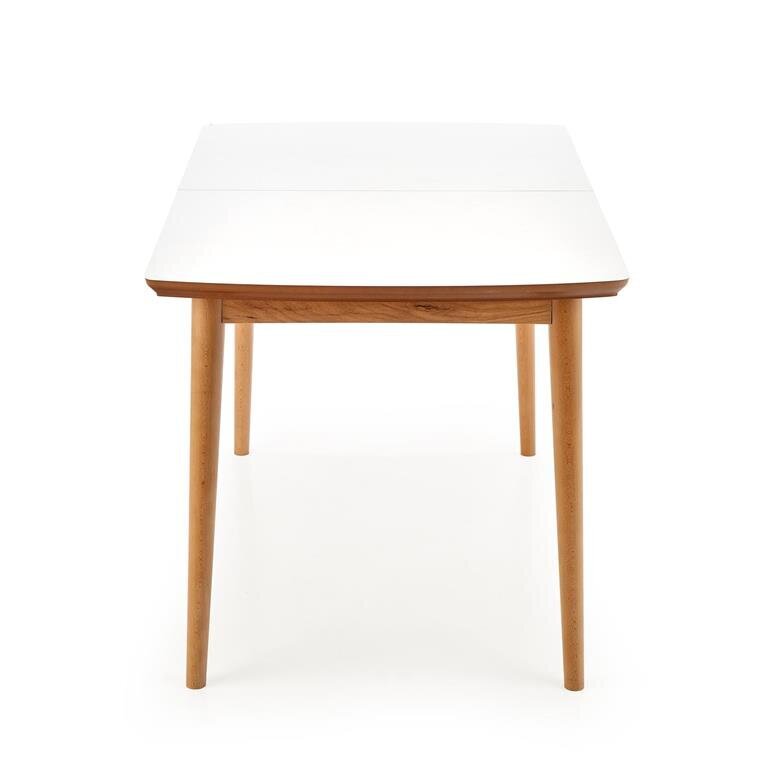 Išskleidžiamas stalas Halmar Barret, baltas/rudas kaina ir informacija | Virtuvės ir valgomojo stalai, staliukai | pigu.lt