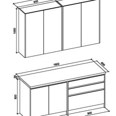 Набор кухонных шкафчиков Halmar Idea, коричневый цена и информация | Кухонные гарнитуры | pigu.lt