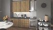 Virtuvinių spintelių komplektas Halmar Idea, rudas kaina ir informacija | Virtuvės baldų komplektai | pigu.lt