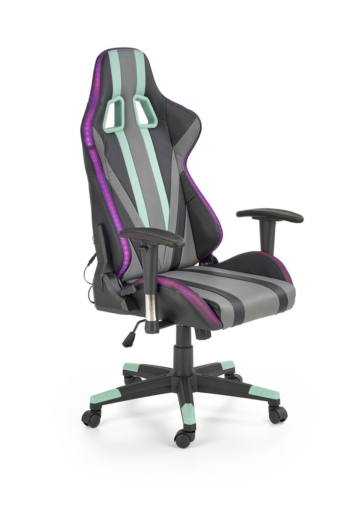 Žaidimų kėdė Halmar Factor, pilka/žalia kaina ir informacija | Biuro kėdės | pigu.lt