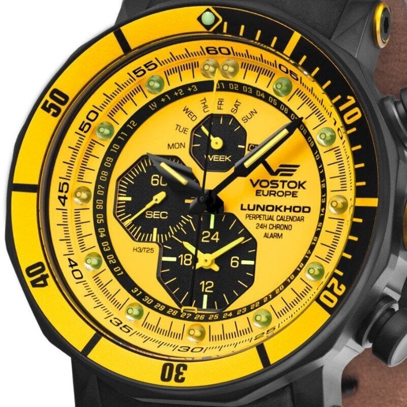 Laikrodis su 2 vnt. dirželių Vostok Europe Lunokhod-2 YM86-620C504 kaina ir informacija | Vyriški laikrodžiai | pigu.lt